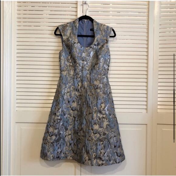 Aidan Mattox Blue and Silver Dress - Picture 5 of 13